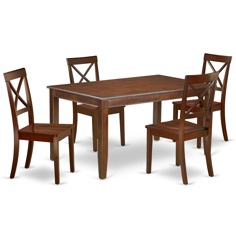 Alcott Hill® Deanne 5 Piece Rubberwood Solid Wood Dining Set Wayfair